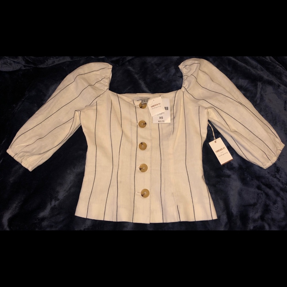 BRAND NEW Striped Button Top
